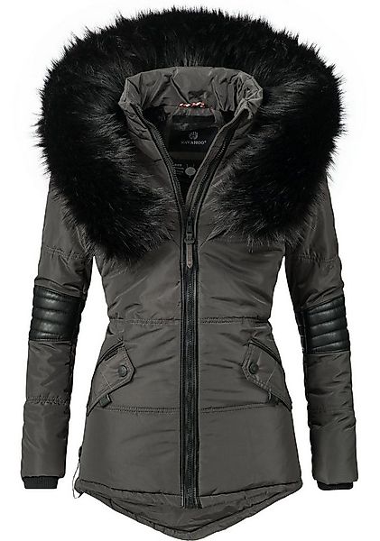 Navahoo Winterjacke Nirvana edle Steppjacke m. schwarzem Kunstpelzkragen günstig online kaufen