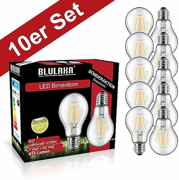BLULAXA LED-Filament »Retro Multi«, E27, 10 St., Warmweiß, 10er-Set, Promot günstig online kaufen