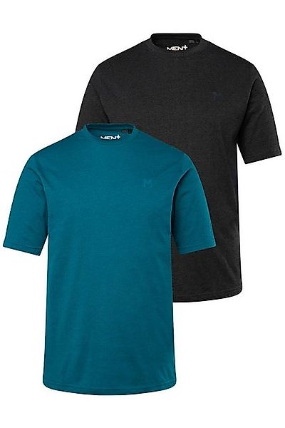 Men Plus T-Shirt Men+ T-Shirt Basic 2er-Pack Halbarm Rundhals günstig online kaufen