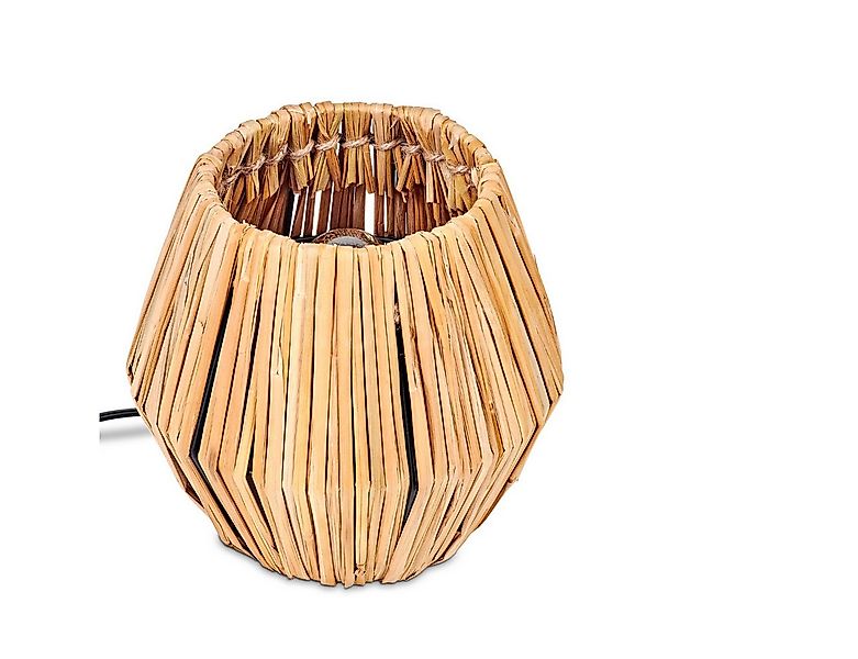 hofstein Tischleuchte moderne Boho Tischlampe aus Metall/Rattan in Schwarz/ günstig online kaufen
