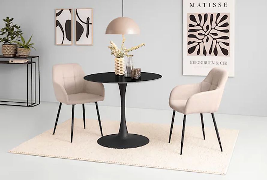 HELA Essgruppe »MOSEL« 3 Stk. tlg. Tisch 90x75 cm, Platte rund, gesinterter günstig online kaufen