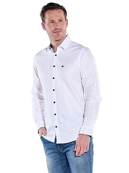 Engbers Langarmhemd Herren Hemd uni, Reinweiss günstig online kaufen