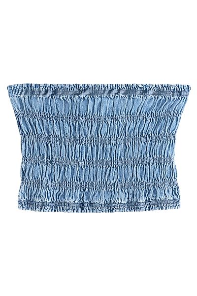 Next Bandeautop Gesmoktes Bandeau-Denimoberteil, Kurzgröße (1-tlg) günstig online kaufen