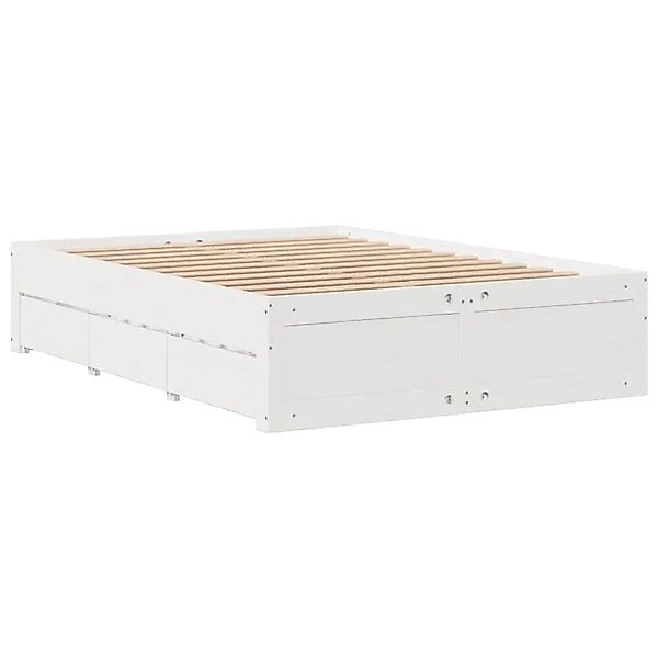 vidaXL Massivholzbett ohne Matratze mit Schubladen Weiß 140x190 cm 3308817 günstig online kaufen