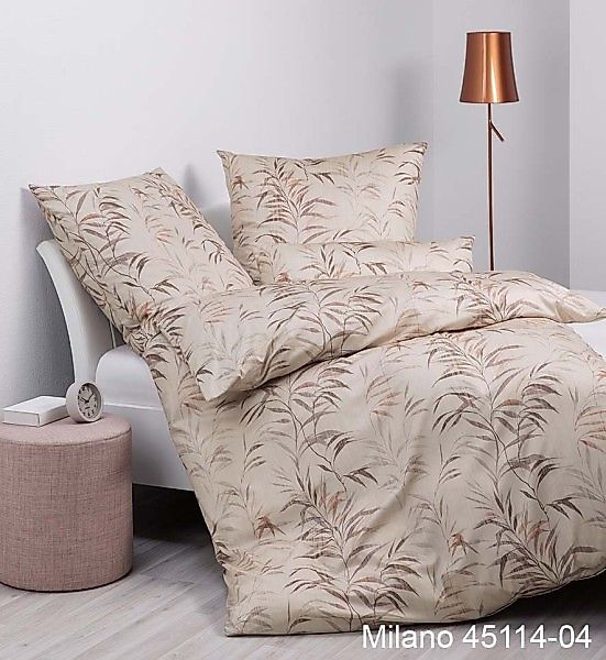 Janine Janine Mako-Satin Bettwäsche MILANO 45114 mocha kupfer Größe:  155x2 günstig online kaufen