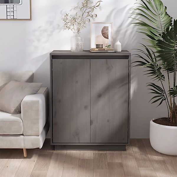 Vidaxl Sideboard Grau 60x34x75 Cm Massivholz Kiefer günstig online kaufen