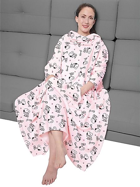 Wohndecke Peanuts Snoopy TV Decke mit Ärmeln Taschen Kuscheldecke 130 x 170 günstig online kaufen
