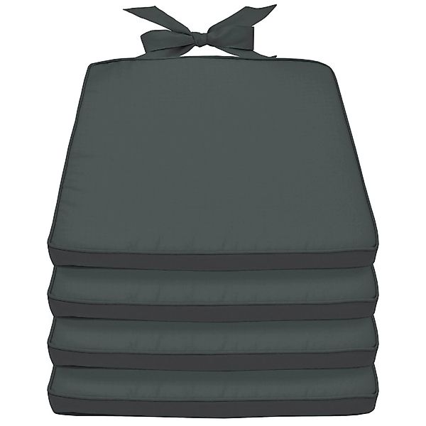 Beautissu Pia Stuhlkissen 45x40x5cm Hellgrau 4tlg günstig online kaufen