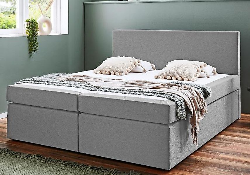 Boxspringbett 180x200 cm Bonell-Federkern Silber günstig online kaufen