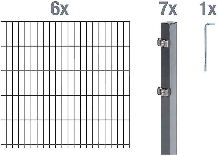 Alberts Doppelstabmattenzaun Grundset, (Set), Höhe: 80-160 günstig online kaufen