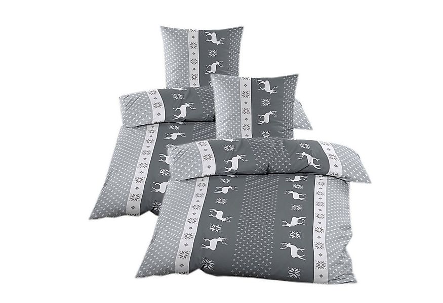 Casa Colori Bettwäsche 135x200 cm 100% Baumwolle mit Reißverschluss, Biber, günstig online kaufen