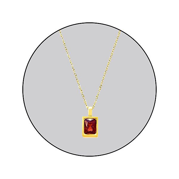 GOLDKLEIN Kette mit Anhänger Edelstahl vergoldet Schmuck Stein mit verschie günstig online kaufen