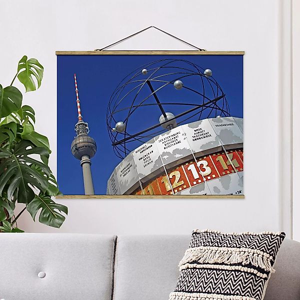 Stoffbild mit Posterleisten - Querformat Berlin Alexanderplatz günstig online kaufen