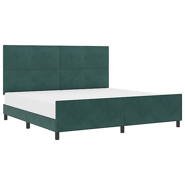 vidaXL Bett Bettgestell Dunkelgrün 200x200 cm Samt (1-tlg) günstig online kaufen