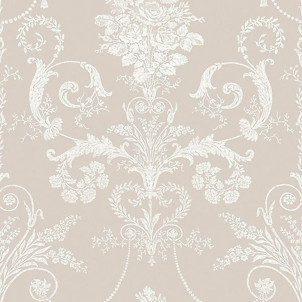 Laura Ashley Vliestapete Josette White & Dove Grey 10,05 x 0,52 m günstig online kaufen