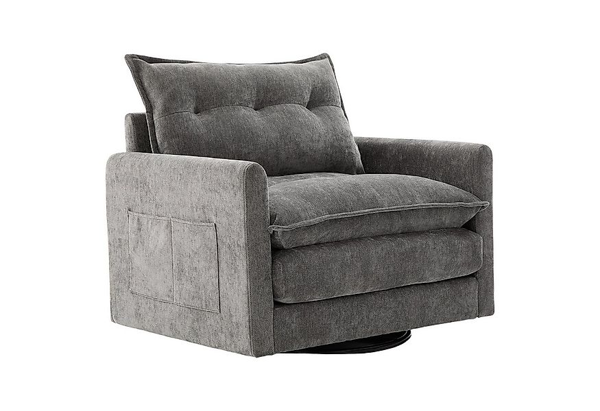 LVHOM Drehsessel Dreh-Loungesessel 360°, XXL Sitzbreite, Seitentasche, 150k günstig online kaufen