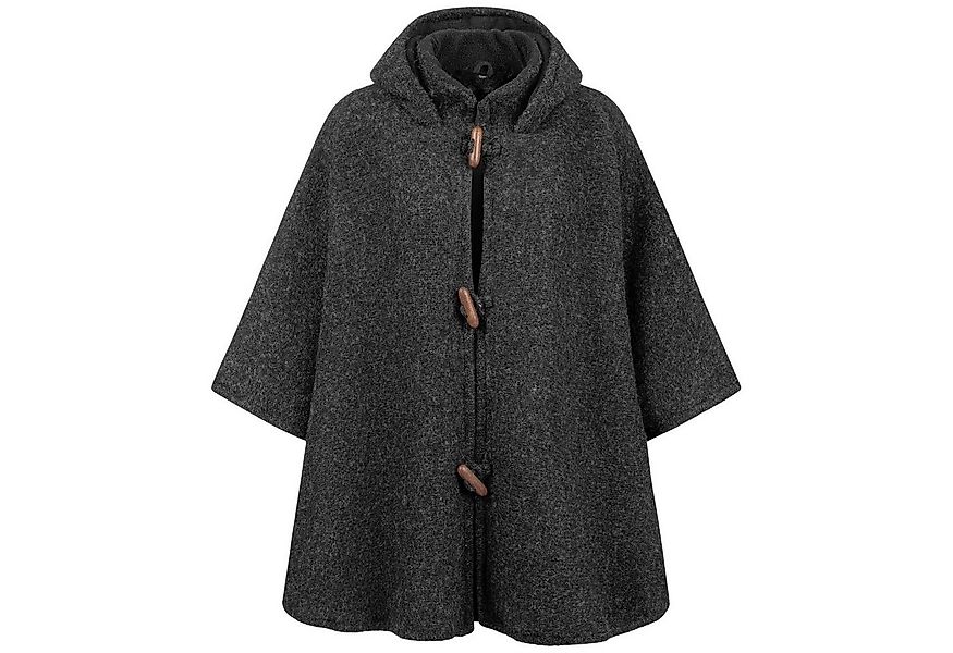 KUNST UND MAGIE Strickcape Strick Poncho+Kapuze Umhang Cape Strickjacke Wol günstig online kaufen