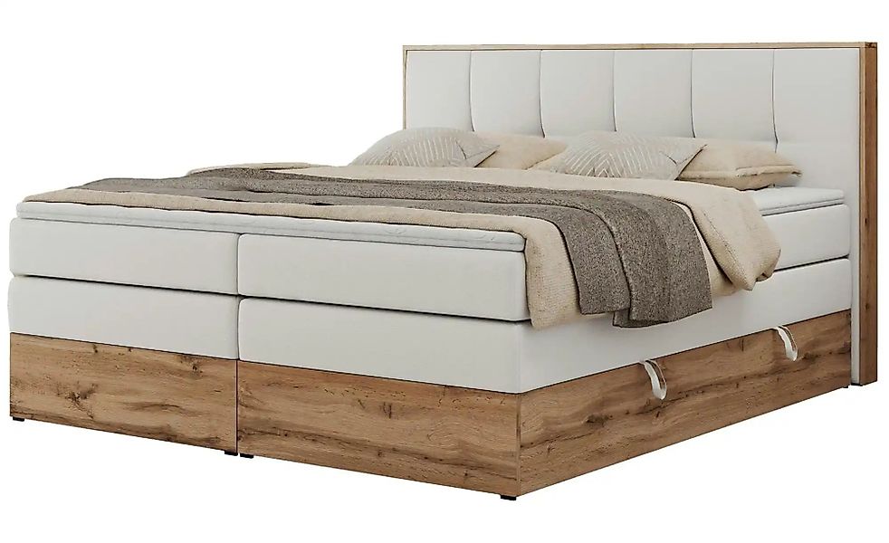 Boxspringbett mit Bettkasten Albero 1 King ¦ weiß ¦ Maße (cm): B: 208 H: 11 günstig online kaufen