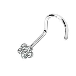 viva-adorno Nasenpiercing gebogen 0,8mm Nasenstecker Zirkonia günstig online kaufen