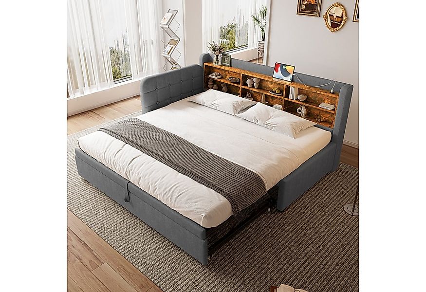 Ulife Daybett Schlafsofa Tagesbett, USB + Typ C, mehrere Ablageflächen, mul günstig online kaufen