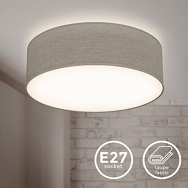 B.K.Licht Deckenleuchte Deckenleuchte Stoff-Deckenlampe Ø30cm 1-flammig günstig online kaufen