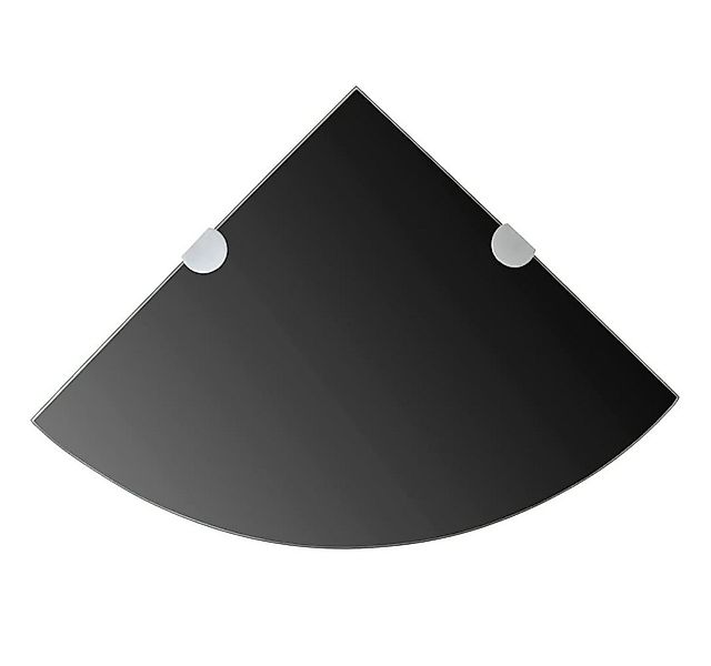 furnicato Wandregal Eckablage mit Verchromten Halterungen Glas Schwarz 25x2 günstig online kaufen