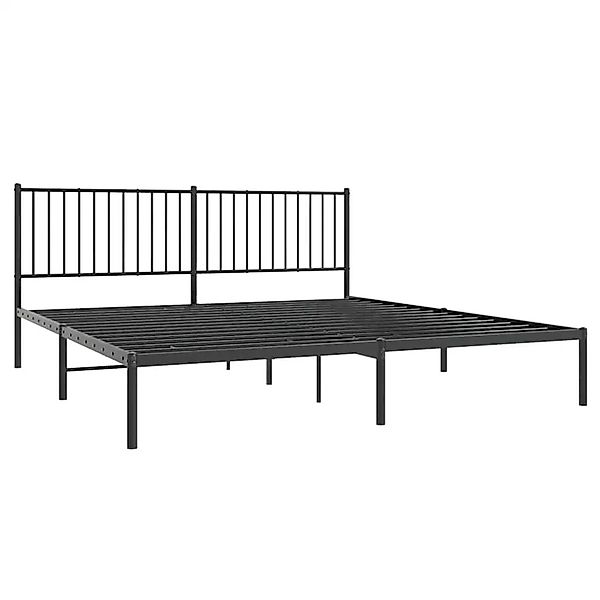 vidaXL Bettgestell mit Kopfteil Metall Schwarz 180x200 cm 350868 günstig online kaufen