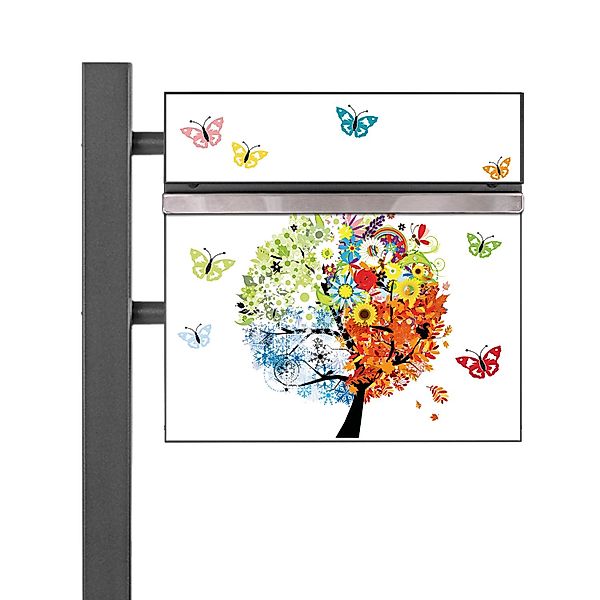 Banjado Standbriefkasten Anthrazit 45x120x16.5cm Groß Inkl. Montagematerial günstig online kaufen