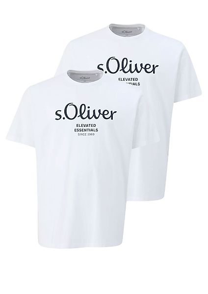 s.Oliver T-Shirt Big Size (2-tlg) Rundhals, kurzarm, Logo-Aufdruck günstig online kaufen