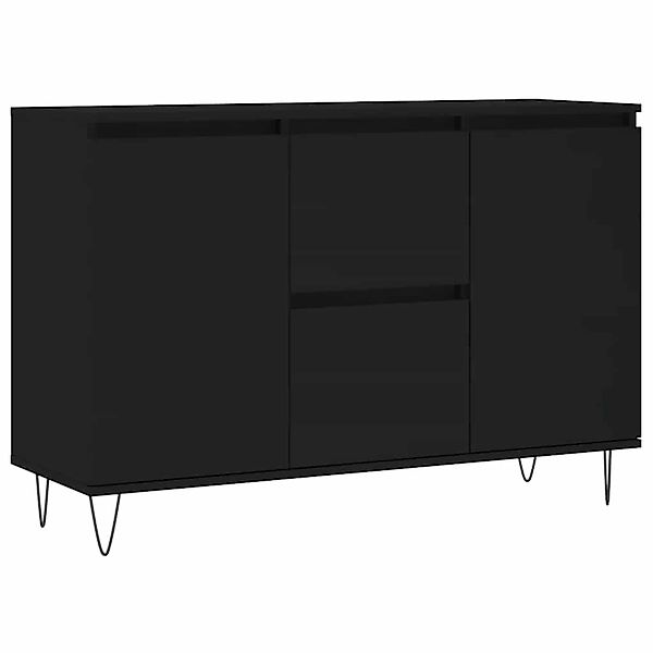 vidaXL Sideboard Schwarz 101,5x35x70 cm Holzwerkstoff 827205 günstig online kaufen