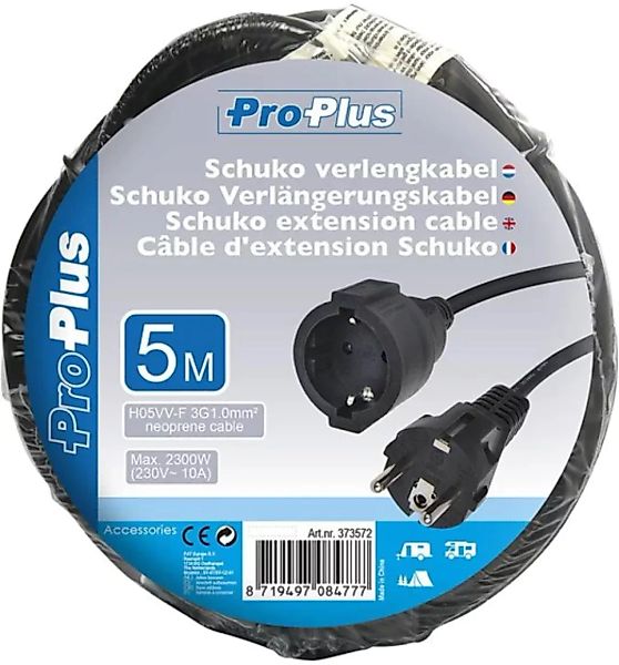 Verlängerungskabel Schuko 5 Meter 3x1,0mm² Schwarz günstig online kaufen