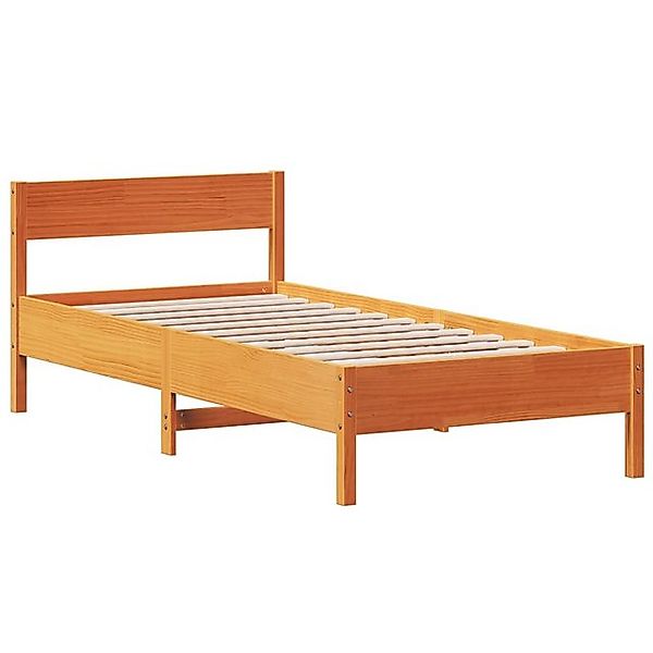 vidaXL Bett Massivholzbett ohne Matratze Wachsbraun 75x190 cm Kiefernholz günstig online kaufen