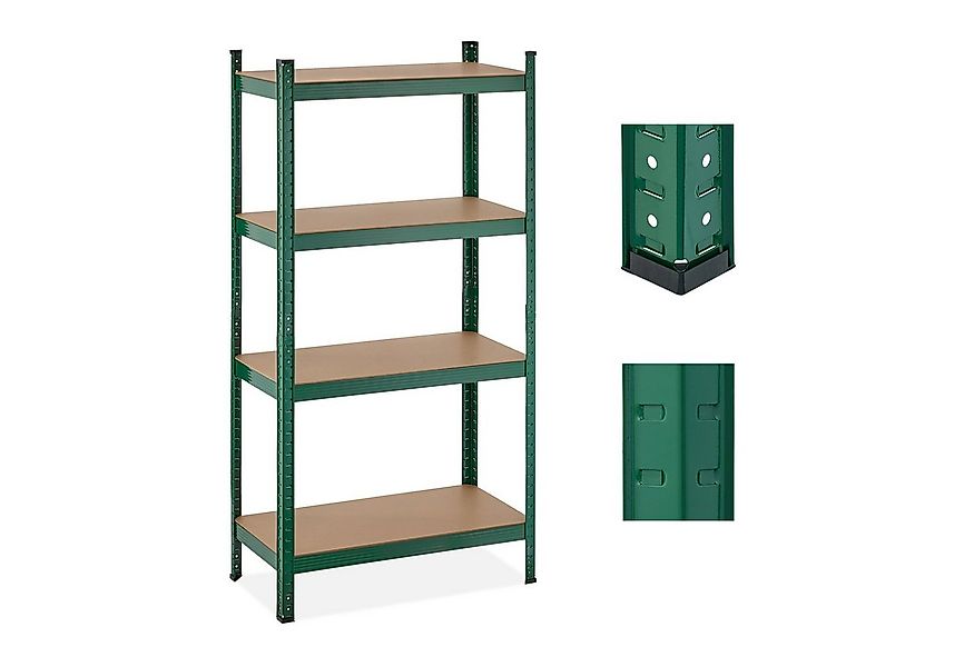 relaxdays Schwerlastregal Grün mit 4 Ebene günstig online kaufen