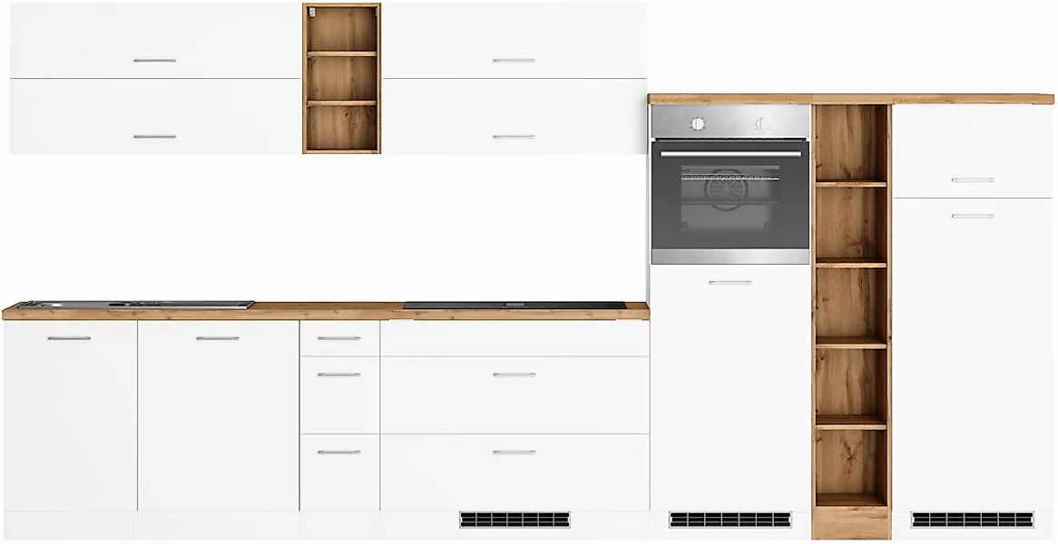 KOCHSTATION Küchenzeile "KS-Milan, optional mit Muldenlüfter" Breite 390 cm günstig online kaufen