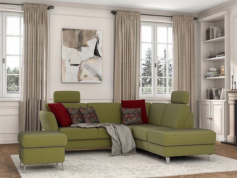 sit&more Ecksofa »Visby L-Form«, Wahlweise mit Bettfunktion und Stauraum, f günstig online kaufen