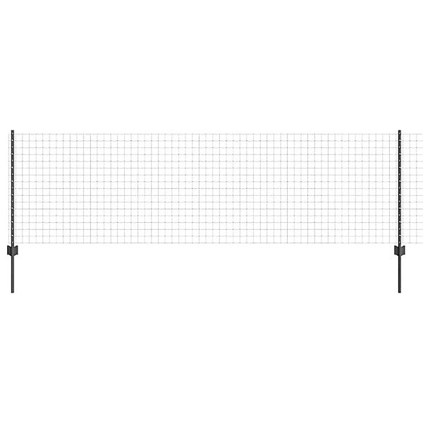 vidaXL Zaun mit Pfosten Grau 0,8 x 10 m Stahl und PVC 3336056 günstig online kaufen
