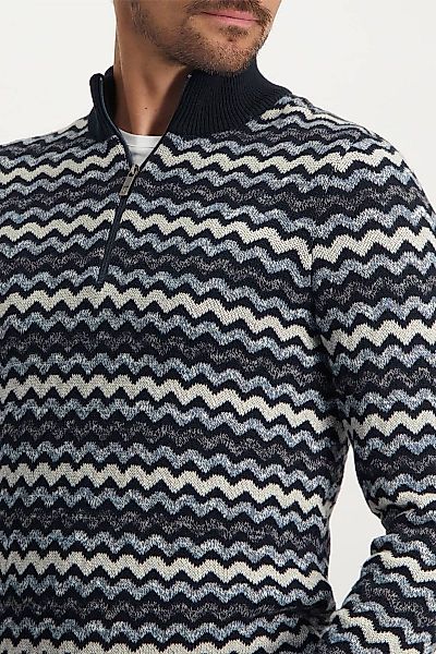 State Of Art Half Zip Dunkelblau Muster - Größe L günstig online kaufen