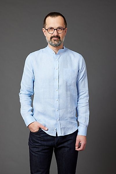 Leinenhemd Felix / Stehkragen / Casual Fit günstig online kaufen