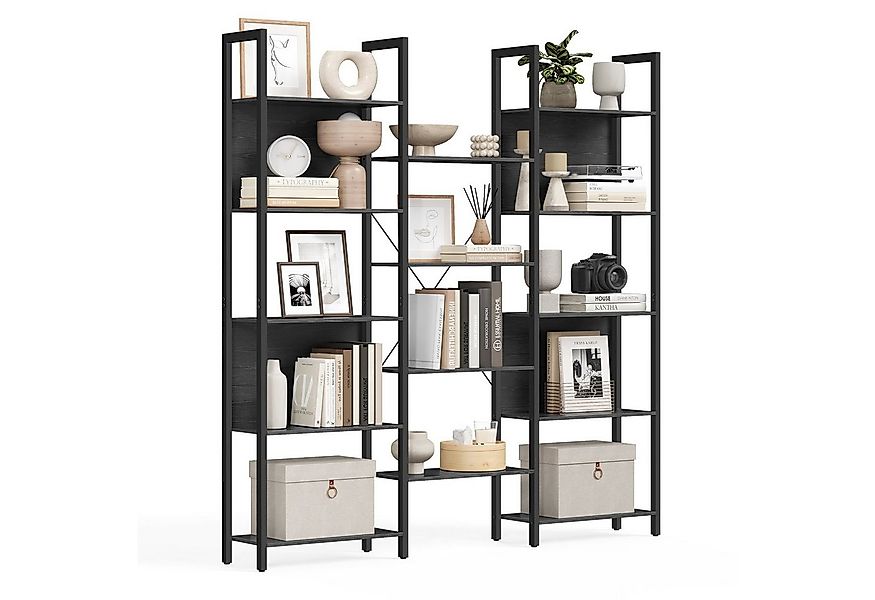 VASAGLE Bücherregal, mit 14 Ablagen, Regal mit Metallrahmen, für Wohnzimmer günstig online kaufen