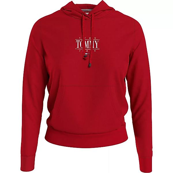Tommy Jeans Regular Essential Logo 1 Kapuzenpullover XS Deep Crimson günstig online kaufen