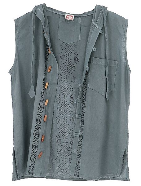 Guru-Shop Hemd & Shirt Natürliches Hemd aus Indien, Top mit Kapuze -.. alte günstig online kaufen