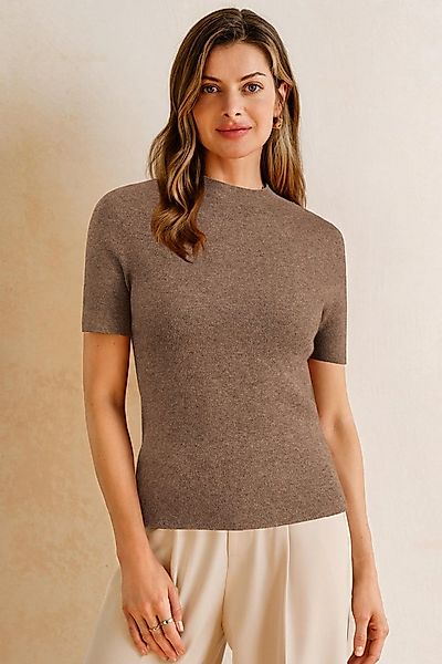 Arach&Cloz Kurzarmpullover Damen Pullover Wolle Blended Seamless Tops Rollk günstig online kaufen