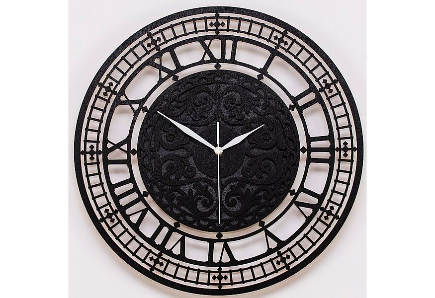 ORNAMENTI Wanduhr Große Wanduhr, holz, vintage, weiss und schwarz, ohne tic günstig online kaufen