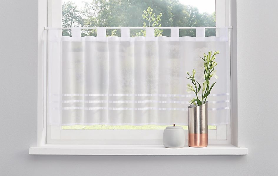 my home Scheibengardine "Kira" Schlaufen 1 Stk. tlg. mit einseitig aufgenäh günstig online kaufen