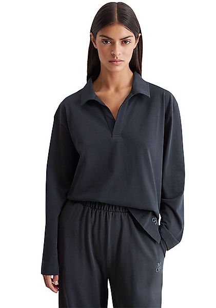 Marc O'Polo Langarm-Poloshirt Heavy Jersey-Woven V-Ausschnitt, Langarm günstig online kaufen