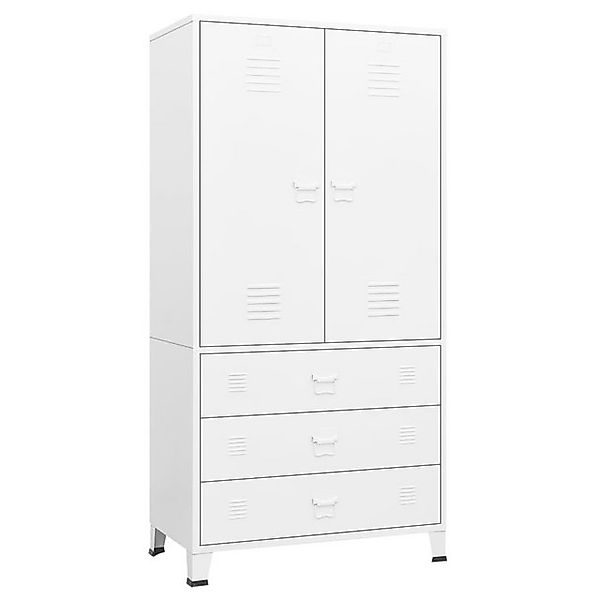 vidaXL Spind aus Metall in Weiß mit 3 Schubladen und 2 Türen (LxBxH: 50x90x günstig online kaufen