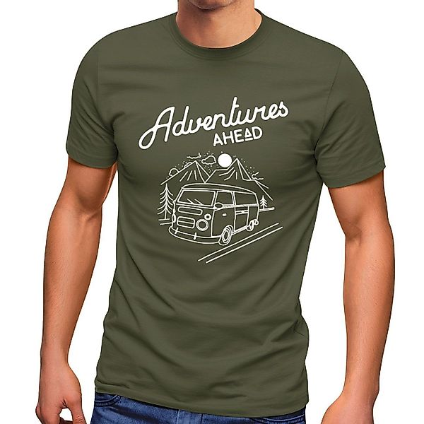 MoonWorks Print-Shirt Herren T-Shirt Bus Retro günstig online kaufen