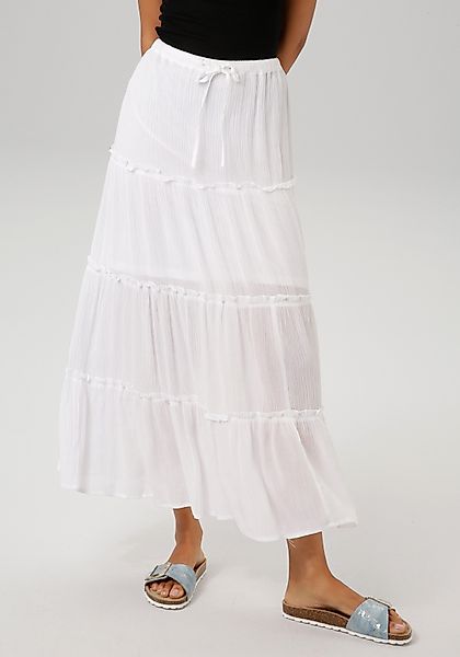 Aniston CASUAL Maxirock mit kleinen Rüschen günstig online kaufen