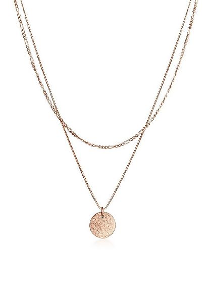 Elli Ketten-Set Layer Münze Figaro Boho 925 Silber, Figaro günstig online kaufen