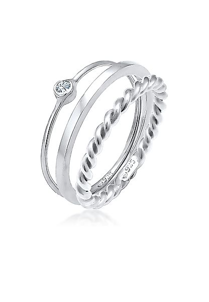 Elli Solitärring Ring-Set mit Kristalle 925 günstig online kaufen